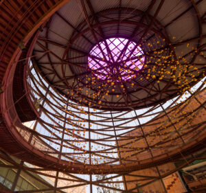 View looking up into a skylight