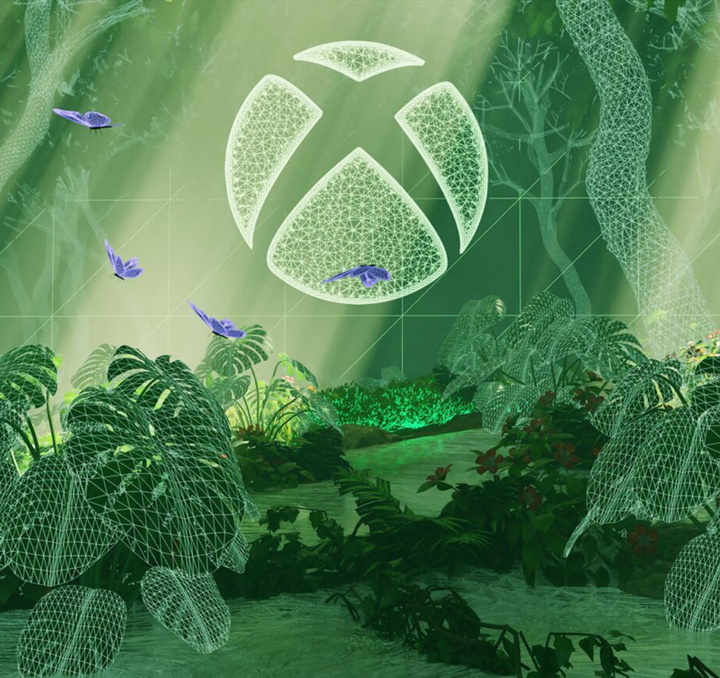 Xbox logo undersea with marine life