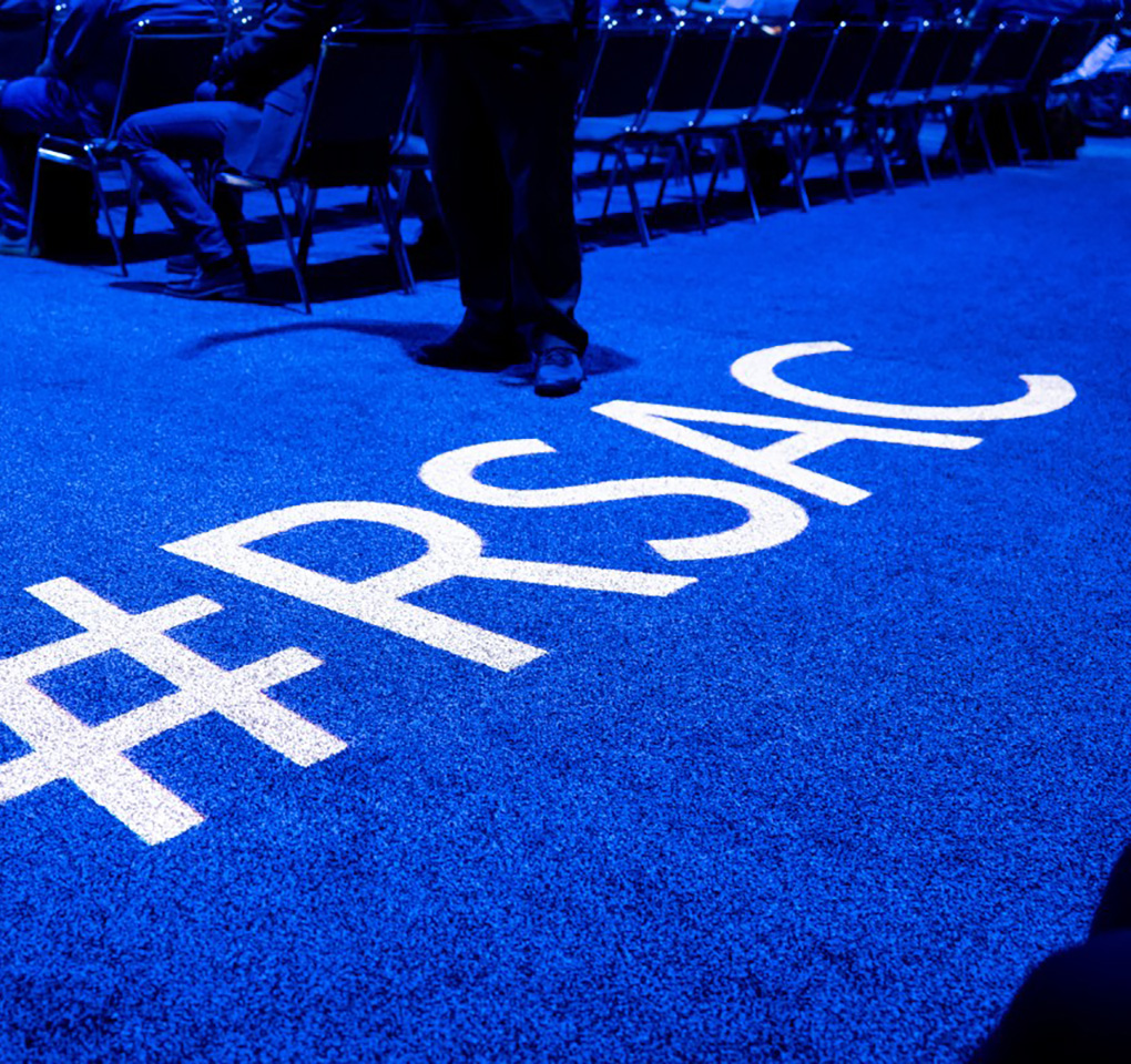 Carpeting with pound sign and RSAC imprinted