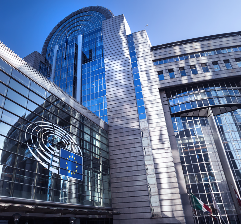 European Parliament building in Brussels, Belgium