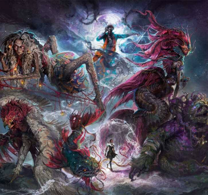 Scene of multiple characters from a computer game